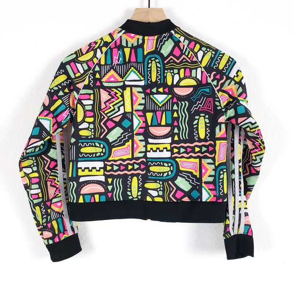 Adidas Girls Size 11-12Y Superstar SST Geometric Track Jacket Cropped Stripes - Picture 7 of 11